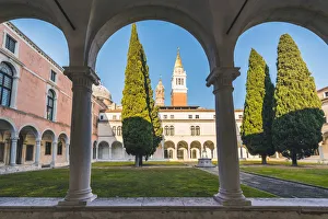The Palladian cloister in San Giorgio Monastery, Venice, Veneto, Italy