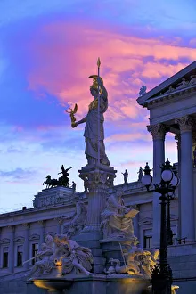 Pallas Athena in front of Austrian Parliament Building, Vienna, Austria, Central Europe Pallas Athena in front of Austrian Parliament Building, Vienna, Austria, Central Europe
