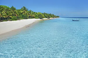 Palm trees and tropical beach - Maldives, Baa Atoll, Kunfunadhoo - Soneva Fushi