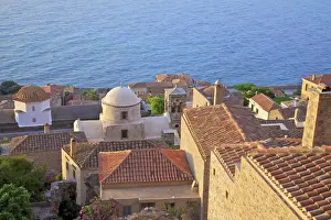 Bell Towers Prints: Panaghia Myrtidiotissa, Elkomenos Christos and Bell Tower, Monemvasia, Laconia