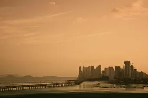 Panama City Gallery: Panama, Panama City, City skyline and the Corredor Sur (Southern Corridor Expressway)