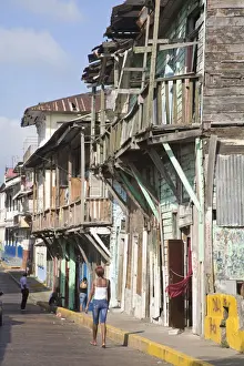 Panama, Panama City, Street in Casco Viejo (San Felipe)