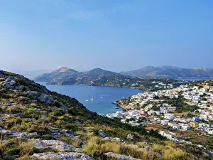Lero Prints: Pandeli Bay, elevated view, Leros Island, Dodecanese, Greece