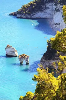 Faraglioni Prints: Panorama of the iconic rocks of Zagare Bay(Baia delle Zagare), Apulia(Puglia), Italy
