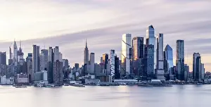 New Jersey Prints: Panorama of Manhattan at dawn, from Hamilton Park, Weehawken, New Jersey, USA