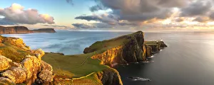 Panorama Prints: Panorama of Neist Point lighthouse, Waterstein. Isle of Skye, Scotland