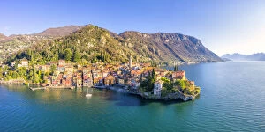 Images Dated 29th April 2020: Panoramic aerial view of Varenna, Como Lake, Lombardy, Italy