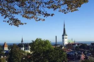 Images Dated 21st September 2006: Panoramic City View of the City Wall Towers and St Olav Church