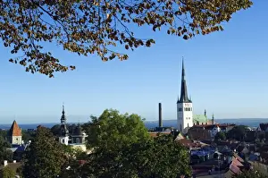 Panoramic City View of the City Wall Towers and St Olav Church