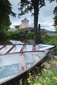 Killarney Prints: Panoramic of Ross Castle, Killarney National Park, County Kerry, Ireland