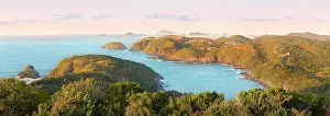 Coastal Landscape Prints: Panoramic view of the Buzios coastline landscape at sunrise, Rio de Janeiro, Brazil