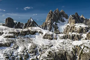 Panoramic view over the Cristallo and Sorapis mountain groups, Dolomites, Veneto, Italy Panoramic view over the Cristallo and Sorapis mountain groups, Dolomites, Veneto, Italy