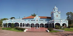 Estancia Prints: Panoramic view of the historical colonial architecture building of the CASI (Club Atletico San Isidro)