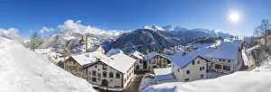 Inntal Prints: Panoramic view of Ladis. Ladis, Inntal, Tirol, Austria, Europe
