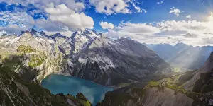 Paths Prints: Panoramic view on Lake Oeschinensee Bernese Oberland Kandersteg Canton of Bern