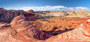 Red Rocks Prints: Panoramic View, Rock Formations, Valley of Fire State Park Las Vegas, Nevada, USA