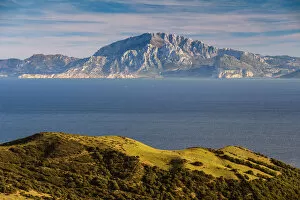 Images Dated 28th February 2014: Panoramic view over Strait of Gibraltar with Africa in the background, Sierra del Bujeo