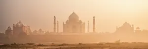 Agra Prints: Panoramic view of Taj Mahal at sunset, Agra, Uttar Pradesh, India