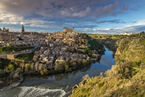Tagus Prints: Panoramic view over Toledo and Tagus river, Castile La Mancha, Spain