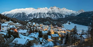 Panoramic winter view of St. Moritz, Graubunden, Switzerland