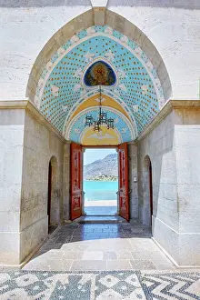 Aegean Prints: Panormitis monastery, Panormitis, Symi Island, Dodecanese Islands, Greece