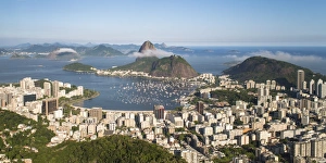 Pao Acucar or Sugar loaf mountain and the bay of Botafogo, Rio de Janeiro, Brazil
