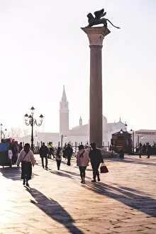 Images Dated 18th May 2021: Paople crossing St. Mark square, Venice, Veneto, Italy