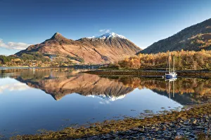 Pap of Glen Coe Reflecting in Loch Leven, Highlands, Scotland