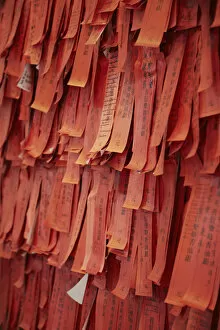 Images Dated 30th January 2012: Paper for prayers and donations at Che Kung Temple, Shatin, New Territories, Hong Kong