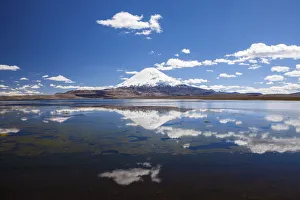 Chilean Gallery: Parinacota Volcano reflected in Chungara Lake in Lauca National Park