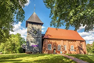 Village Church Prints: Parish church of Laurentius in the village of Mueden (Oertze)