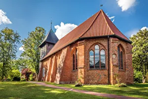 Lower Saxony Prints: Parish church of Laurentius in the village of Mueden (Oertze)