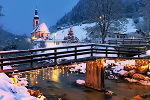 Berchtesgaden Prints: Parish church St. Sebastian an der Ramsauer Ache