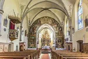 Village Church Prints: Parish Church of St. Wolfgang in Rein in Taufers, South Tyrol, Italy