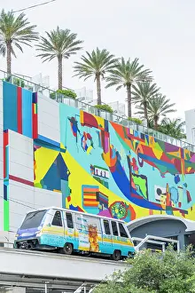 Rail Prints: Park West Metromover station, Downtown Miami, Miami, Florida, USA