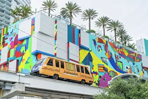 Rail Prints: Park West Metromover station, Downtown Miami, Miami, Florida, USA