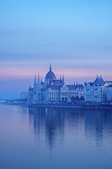 Hungarian Prints: The Parliament Building and the Danube River, Budapest, Hungary
