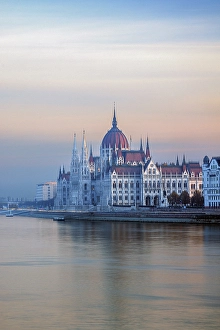Hungarian Prints: The Parliament Building and the Danube River, Budapest, Hungary