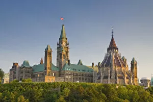 Parliament Hill and Ottawa River, Ottawa, Ontario, Canada