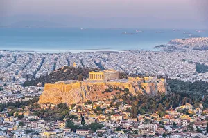 Parthenon Prints: Parthenon on the Acroplis viewed from Lycabettus Hill, Athens, Greece
