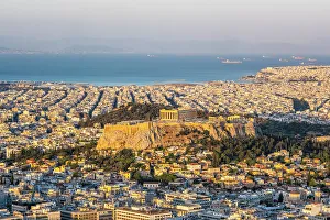 Parthenon Prints: Parthenon on the Acroplis viewed from Lycabettus Hill, Athens, Greece