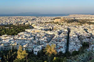 Parthenon Prints: Parthenon on the Acroplis viewed from Lycabettus Hill, Athens, Greece