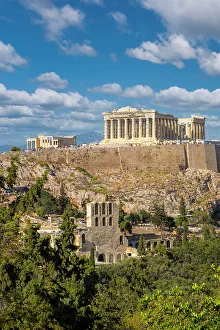 Parthenon Prints: Parthenon temple on the Acropolis from Philoppapos hill, Athens, Greece