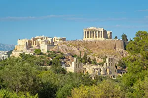 Parthenon Prints: Parthenon temple on the Acropolis from Philoppapos hill, Athens, Greece