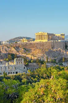 Parthenon Prints: Parthenon temple on the Acropolis from Philoppapos hill, Athens, Greece