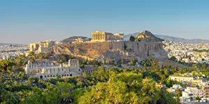 South West Europe Prints: Parthenon temple on the Acropolis from Philoppapos hill, Athens, Greece