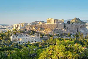 South West Europe Prints: Parthenon temple on the Acropolis from Philoppapos hill, Athens, Greece