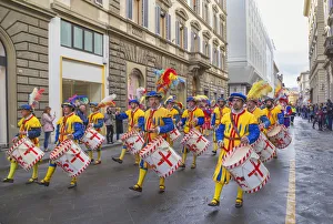 Images Dated 18th July 2018: Participants in the Explosion of the Cart festival parading through historic center