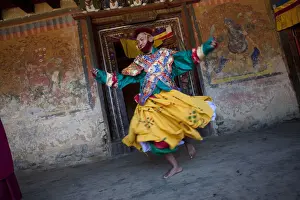 Participants prepare for the Tamshingphala Tsechu in Bumthang Bhutan