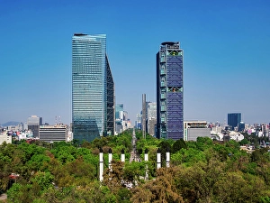 Tower Block Prints: Paseo de la Reforma seen from Chapultepec Castle, elevated view, Mexico City, Mexico